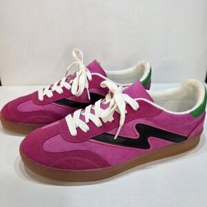 Madden Girl Women's Giia Lace Up Casual Sneaker Pink & Green Size 8.5